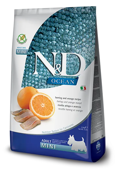 Nd dog ocean aringa e arancia adult mini 2,5 kg
