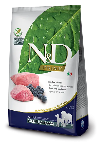 Nd dog prime agnello e mirtillo adult medio maxi 12 kg