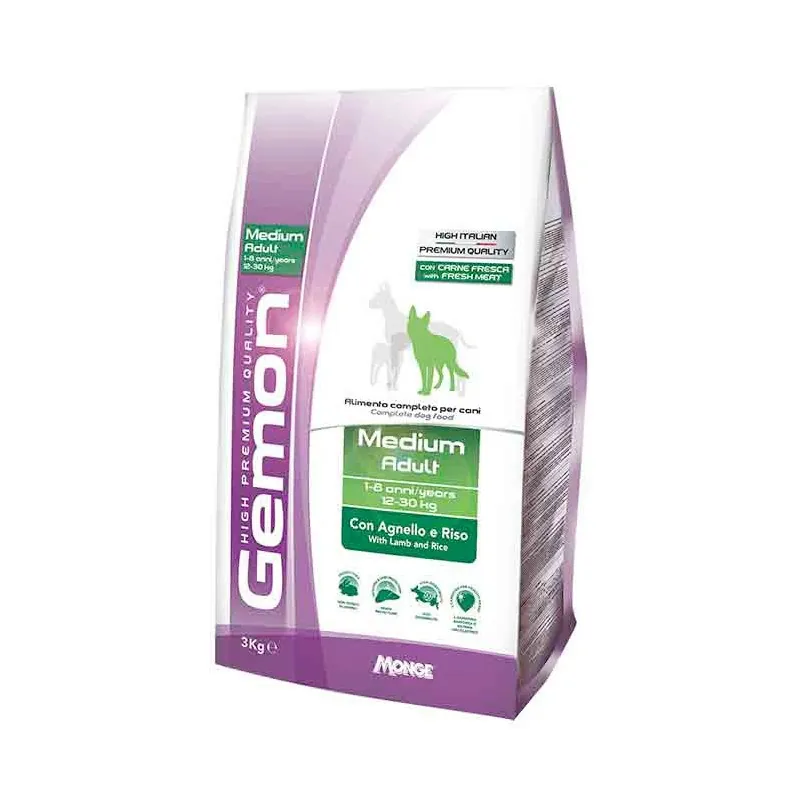 Gemon dog adult medio agnello e riso 3 kg