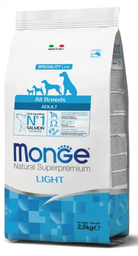 Monge dog adult all breeds light salmone e riso 12 kg