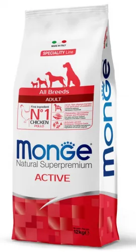 Monge dog adult all breeds active pollo 12 kg