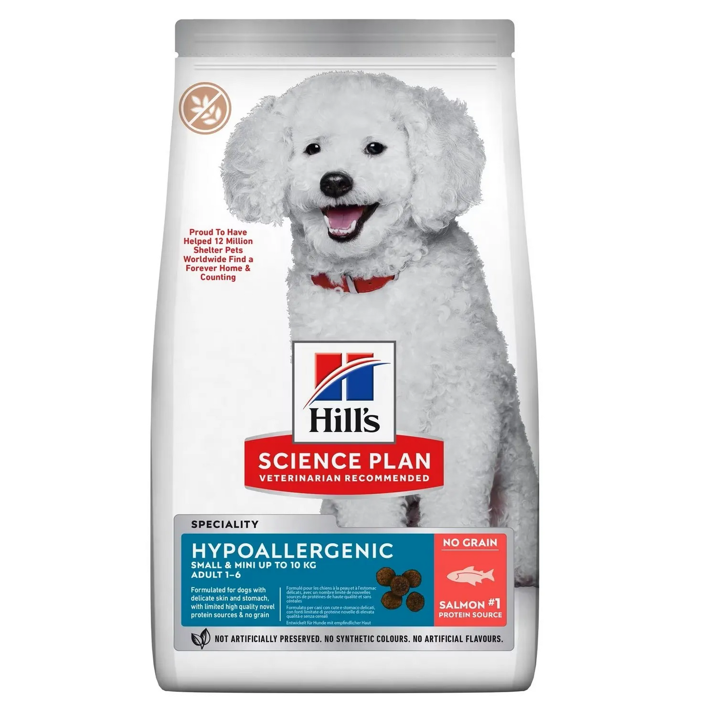 Hills cane hypoallergenic adult small & mini salmone 1,5 kg