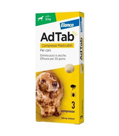 Adtab Cane 11-22 Kg 450 Mg Verde 3 Compresse