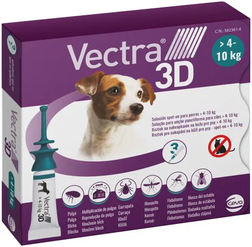 Vectra 3 d cani 4-10 kg 3 pipette