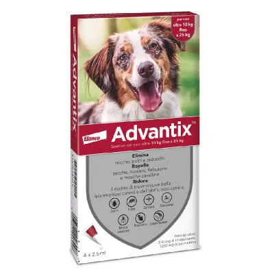 Advantix spot-on 10-25 kg 4 pipette