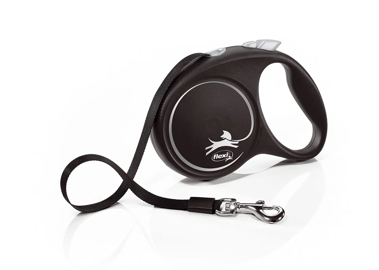 Flexi design black guinzaglio fettuccia m 5 mt nero