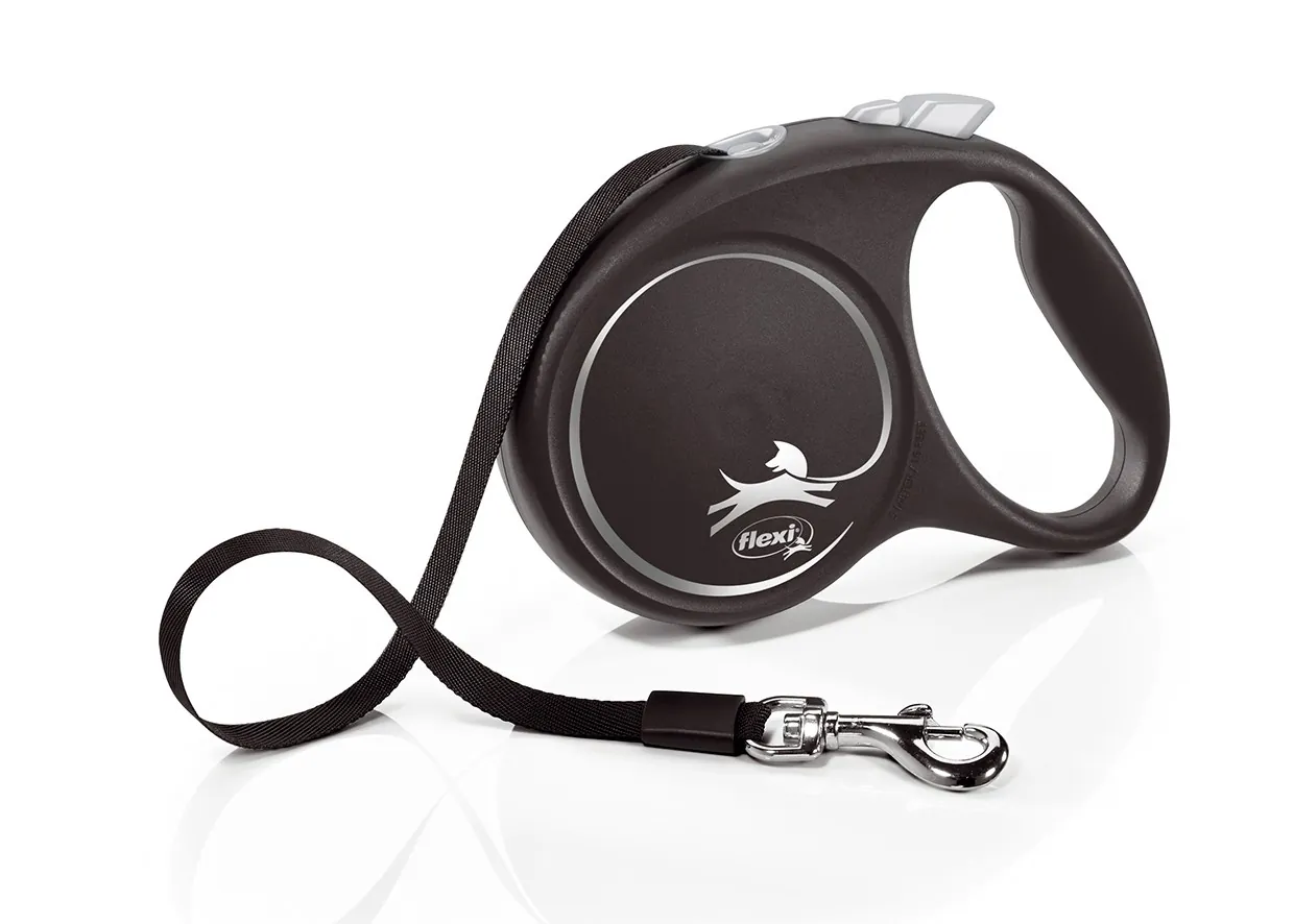 Flexi design black guinzaglio fettuccia l 5 mt nero