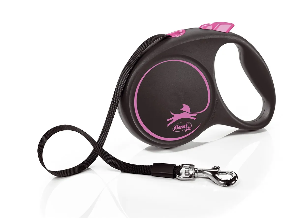 Flexi design black guinzaglio fettuccia l 5 mt rosa