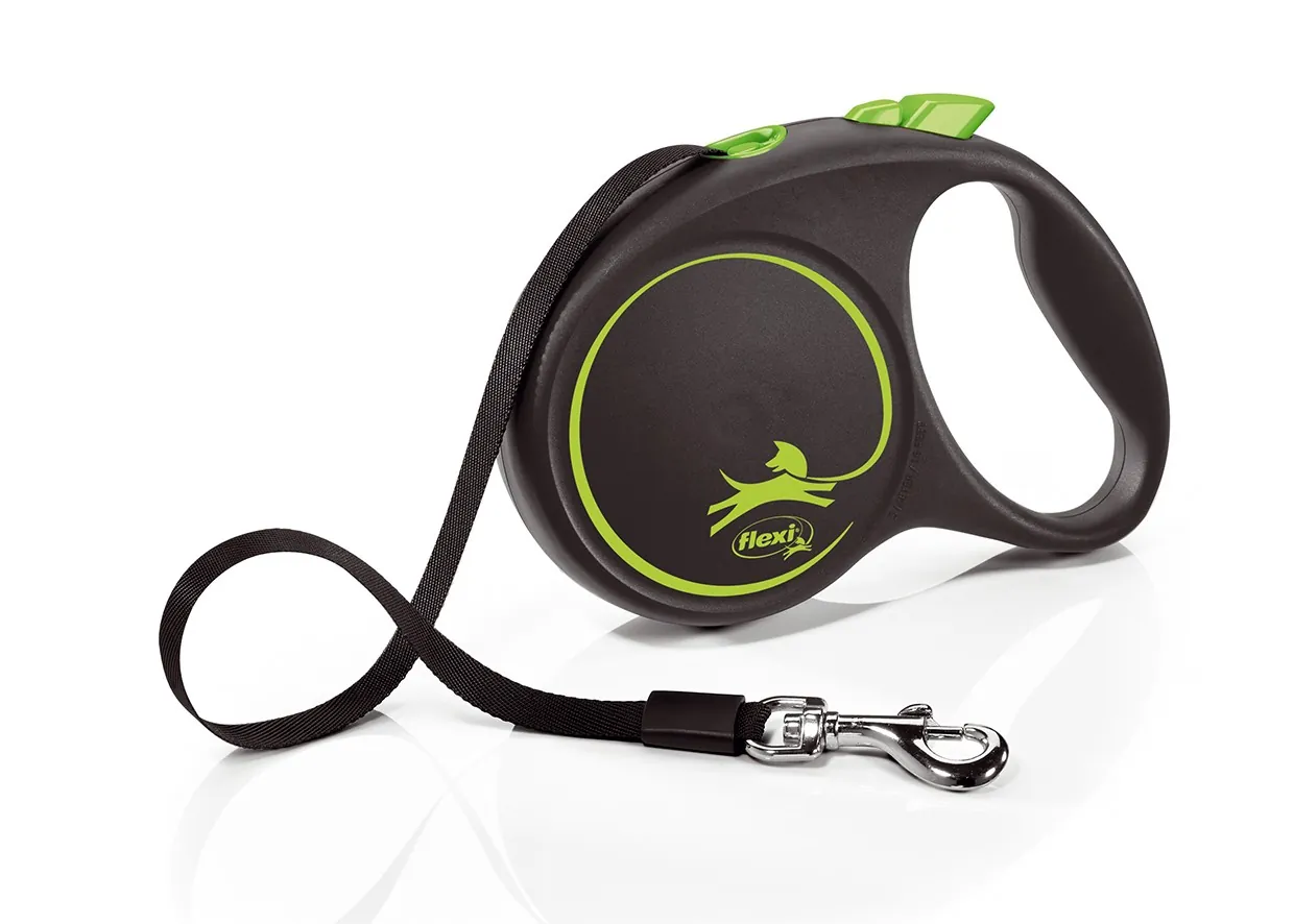 Flexi design black guinzaglio fettuccia l 5 mt verde