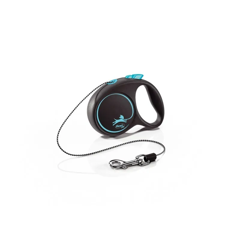 Flexi design black guinzaglio corda s 5 mt blu
