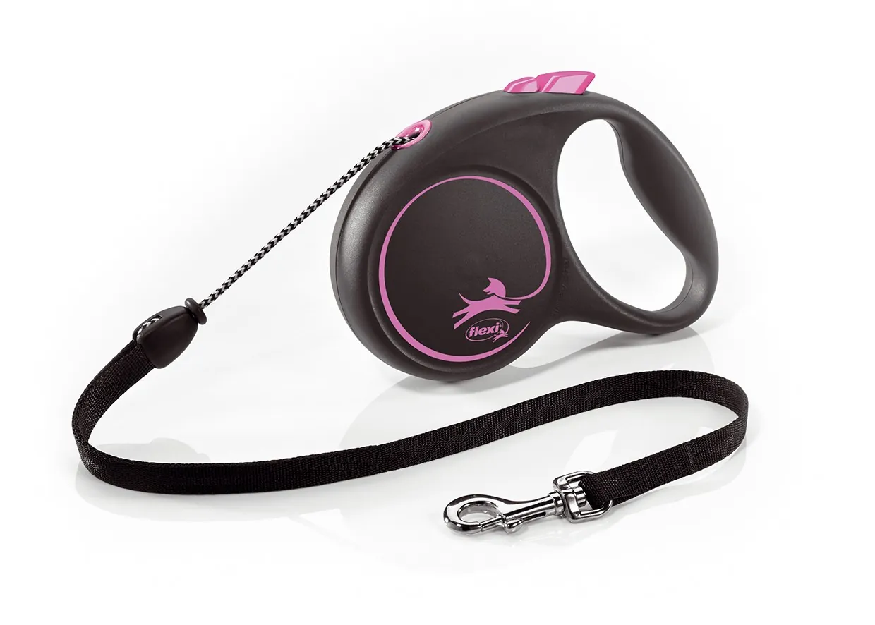 Flexi design black guinzaglio corda m 5 mt rosa