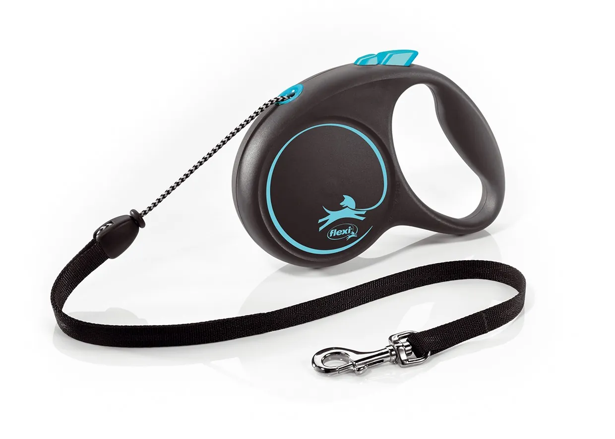Flexi design black guinzaglio corda m 5 mt blu