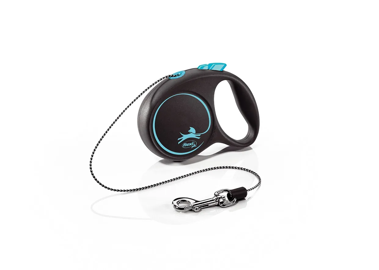 Flexi design black guinzaglio corda xs 3 mt blu