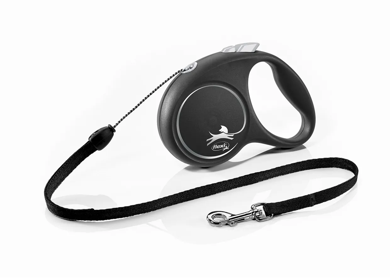 Flexi design black guinzaglio corda s 5 mt nero