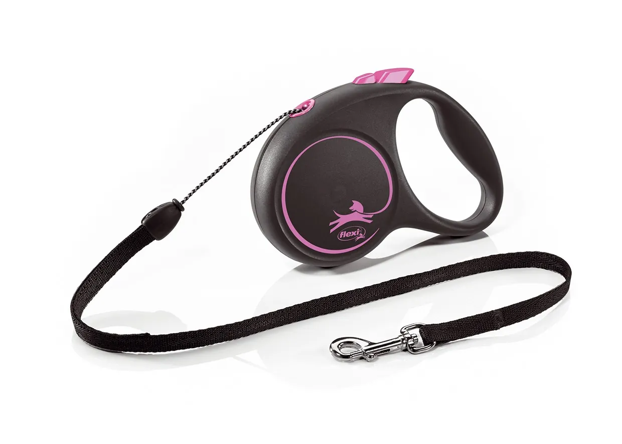Flexi design black guinzaglio corda s 5 mt rosa