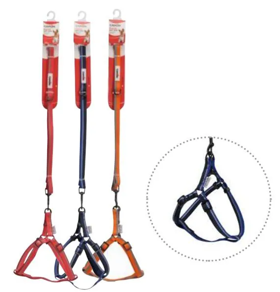 Kit pettorina+guinzaglio m marrone 12 cm