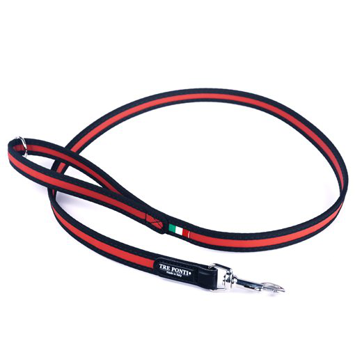 Guinzaglio cani piccoli bordo cann.rosso cm 118
