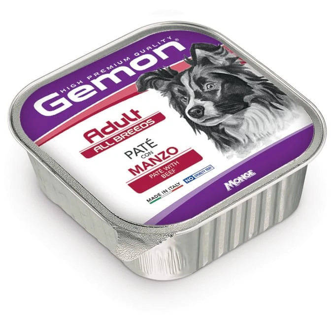 Gemon dog patè adult con manzo vaschetta 150 gr