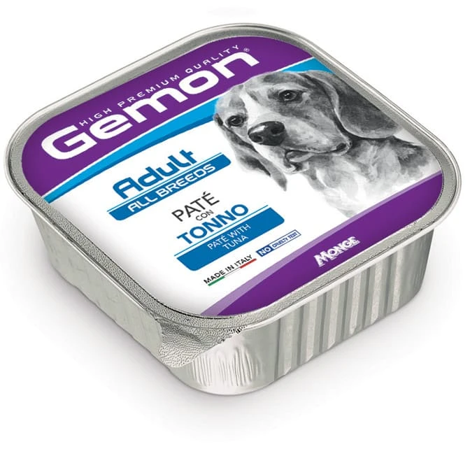 Gemon dog patè adult con tonno vaschetta 150 gr