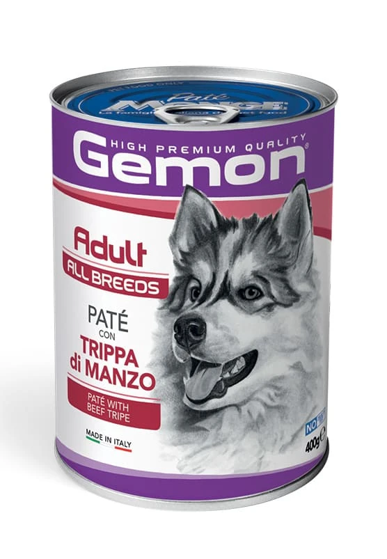 Gemon dog patè adult con trippa di manzo lattina 400 gr