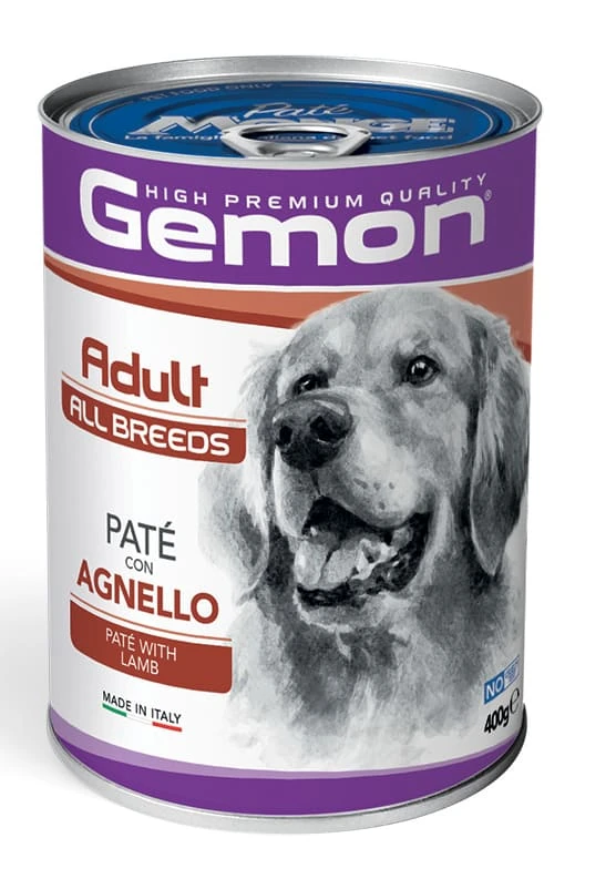 Gemon dog patè adult con agnello lattina 400 gr