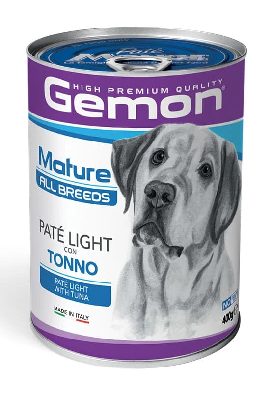 Gemon dog patè light mature con tonno lattina 400 gr
