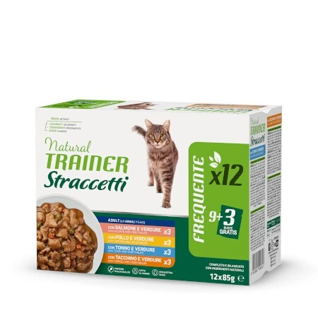 Natural trainer cat multipack straccetti adult tacchino 12 bustine 85 gr