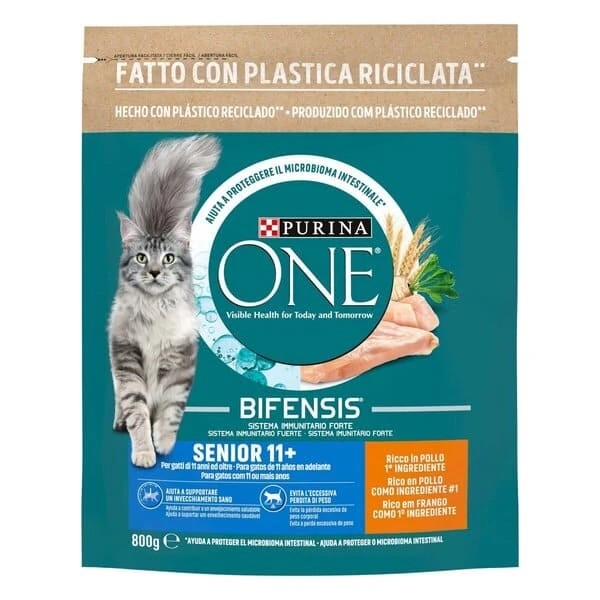 Purina one senior 11+ pollo e cereali integrali 800 gr