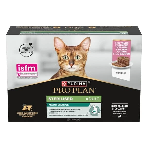 Pro plan cat sterilized adult salmone e tonno multipack 12 x 85 gr