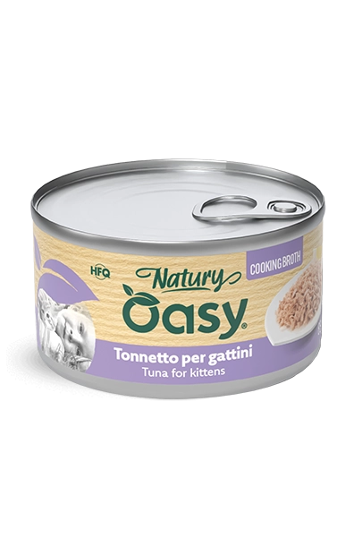 Oasy cat brodo di cottura per gattini tonnetto lattina 85 gr