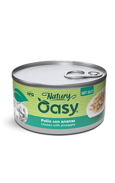 Oasy cat jelly pollo con ananas lattina 85 gr