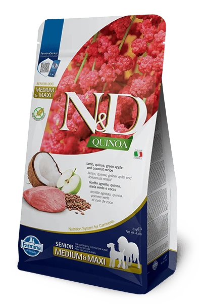 N&d cane quinoa senior agnello, mela verde e cocco medio max 7 kg