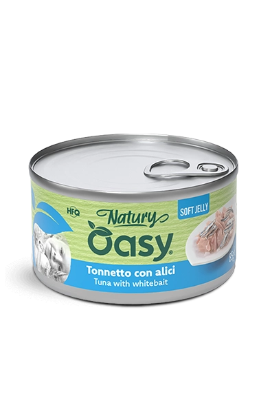 Oasy cat jelly tonnetto con alici lattina 85 gr