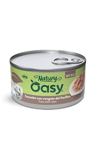 Oasy cat jelly tonnetto con vongole lattina 85 gr