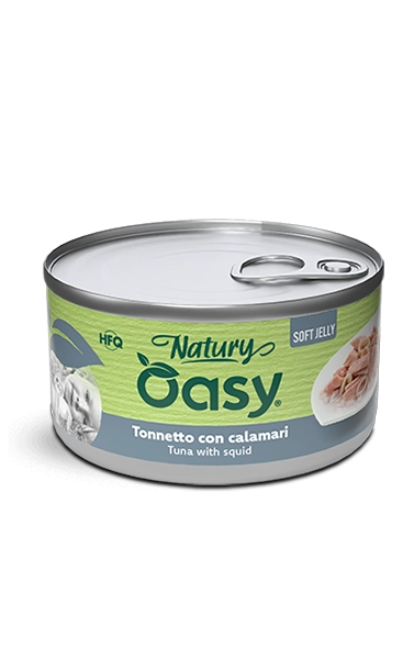 Oasy cat jelly tonnetto con calamari lattina 85 gr
