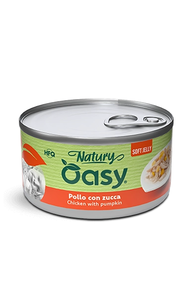 Oasy cat jelly pollo con zucca lattina 85 gr
