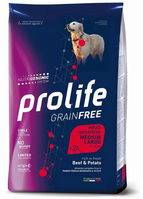 Prolife dog grain free medium large manzo e patate 2,5 kg