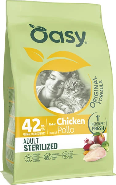 Oasy cat sterilized adult pollo 1,5 kg