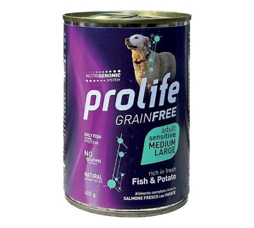 Prolife cani adulti medium large salmone e patate lattina 400 gr