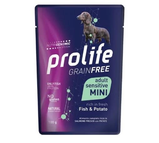 Prolife cani grain free adult mini pesce e patate bustina 100 gr