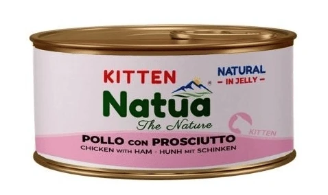 Natua cat kitten pollo con prosciutto jelly lattina 85 gr