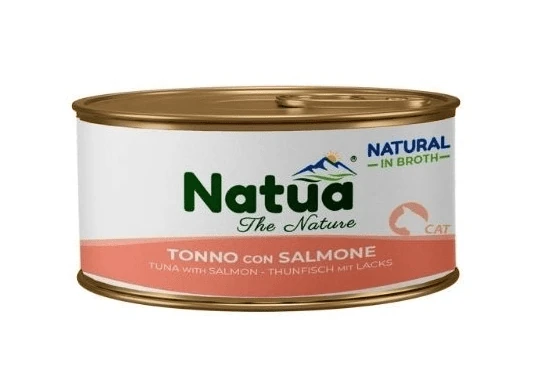 Natua cat tonno con salmone in brodo lattina 85 gr