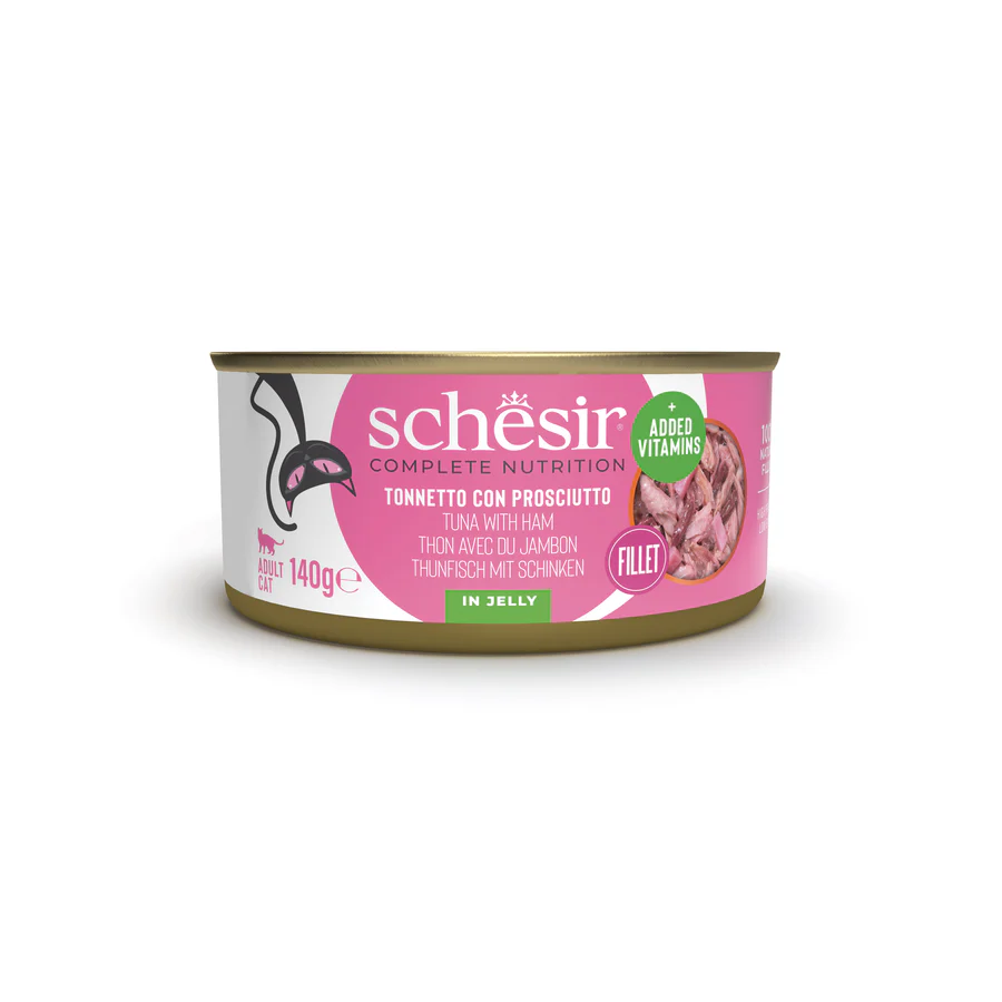 Schesir gatto tonnetto e prosciutto jelly lattina 140 gr