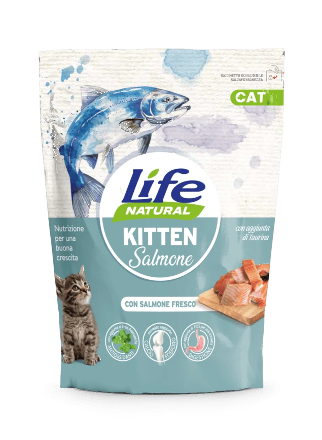 Life cat kitten salmone 800 gr
