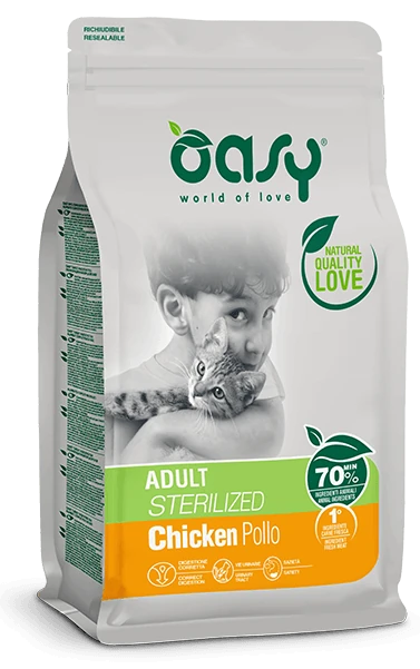 Oasy cat sterilized pollo 1,5 kg