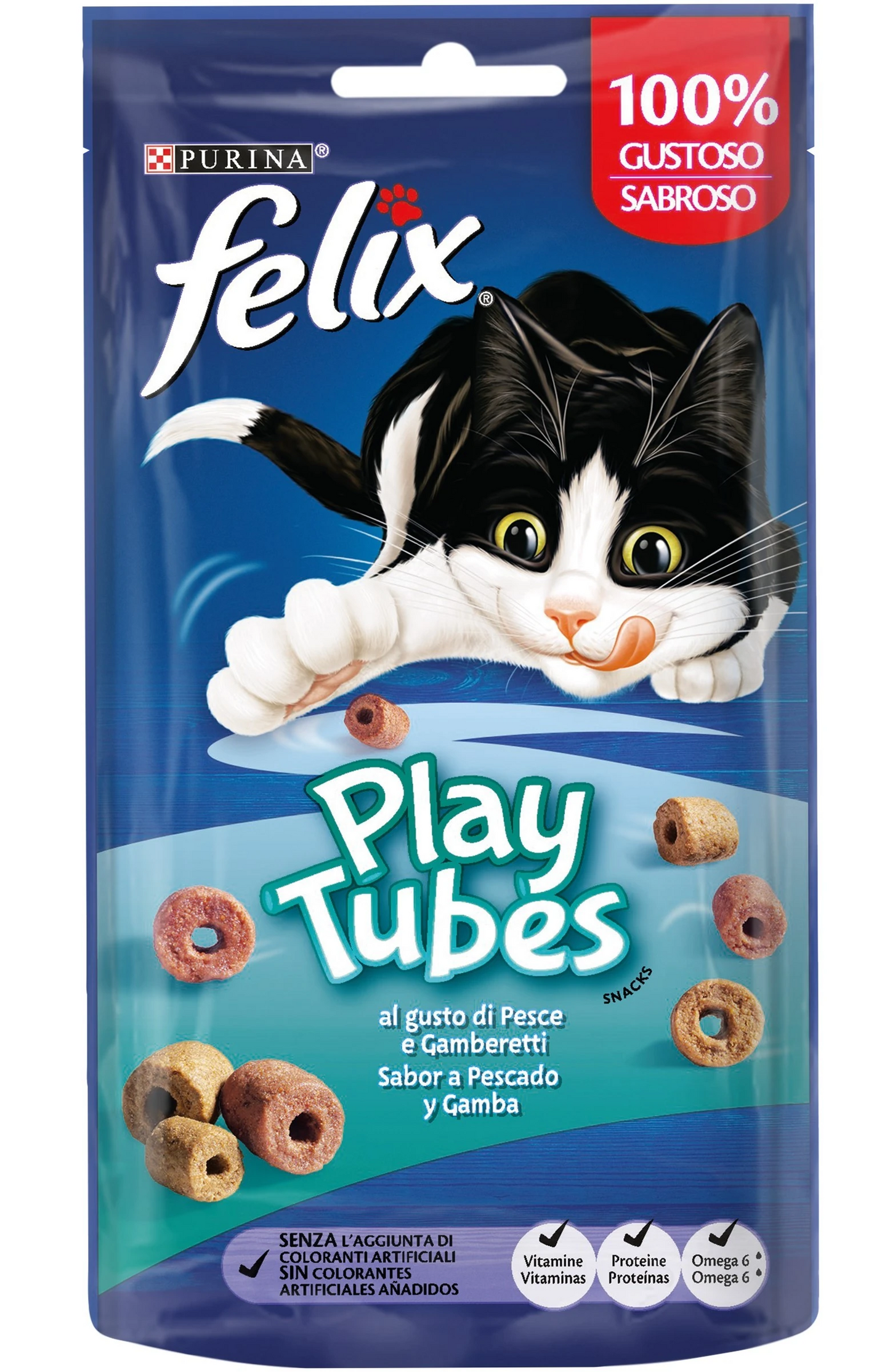 Felix playtubes pesce e gamberetti 50 gr