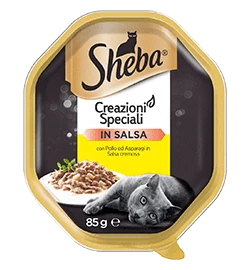 Sheba creazioni pollo e asparagi in salsa 85 gr