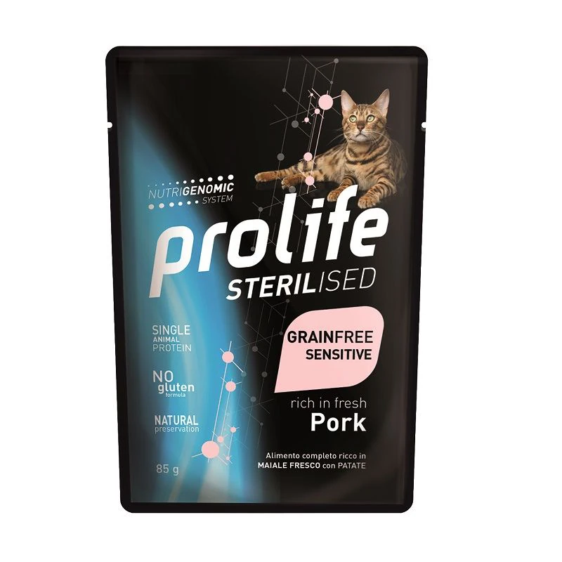 Prolife cat grain free sterilized maiale bustina 85 gr