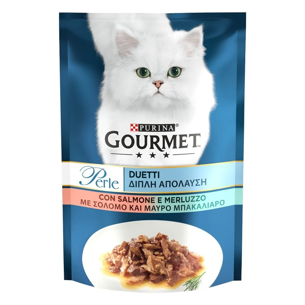 Gourmet perle duetti con salmone e merluzzo 85 gr