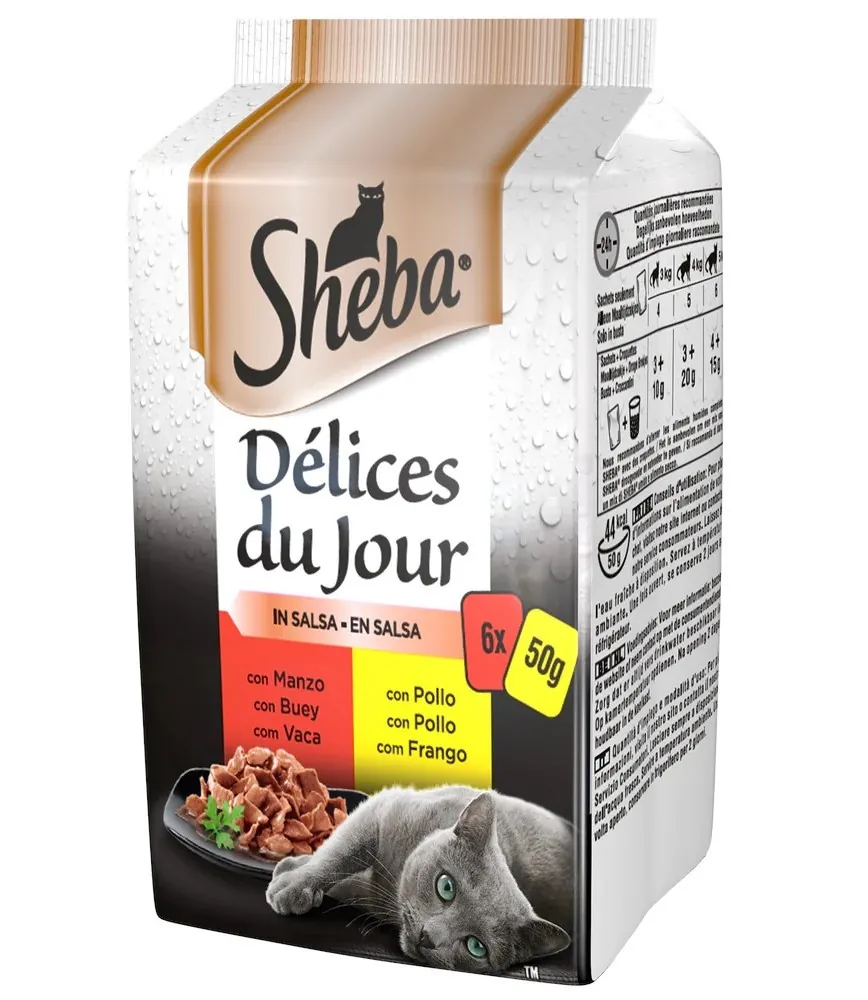 Sheba ddj manzo e pollo salsa 6x50 gr